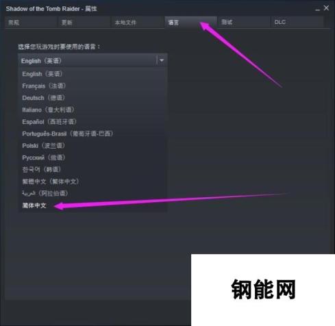 古墓丽影暗影怎么设置中文